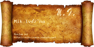 Mik Ivána névjegykártya